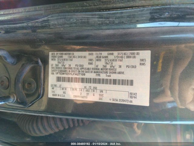 1FTEW1E51LFA27109 Ford F-150 Lariat