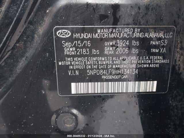Hyundai Elantra Value Edition 2017 5NPD84LF9HH134134 Image 9