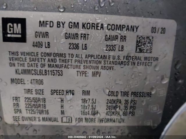KL4MMCSL6LB115753 Buick Encore Gx Awd Preferred