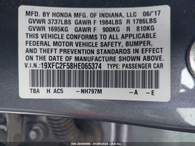 19XFC2F58HE065374 Honda Civic Lx