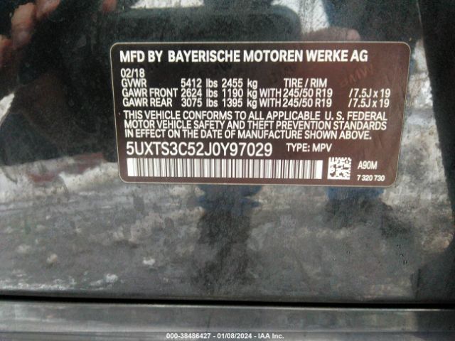 5UXTS3C52J0Y97029 BMW X3 Xdrive30i