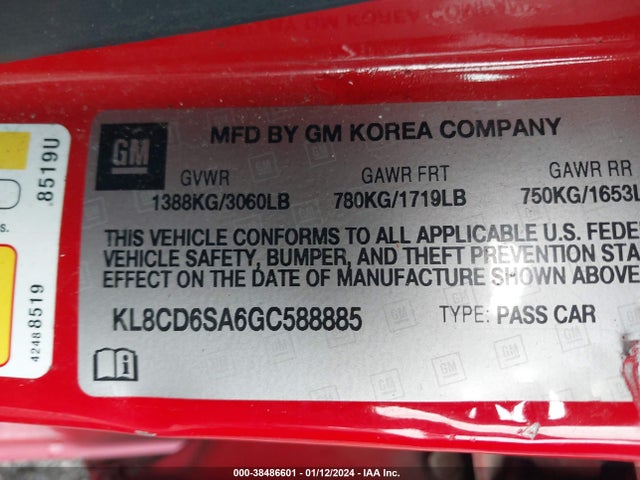 Chevrolet Spark 1lt Cvt 2016 KL8CD6SA6GC588885 Image 9