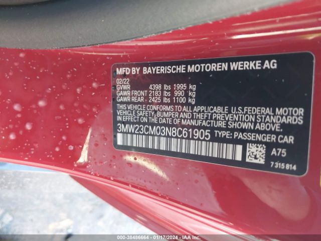 3MW23CM03N8C61905 BMW 230I