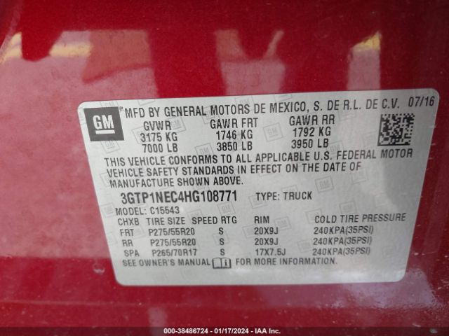 3GTP1NEC4HG108771 GMC Sierra 1500 Slt