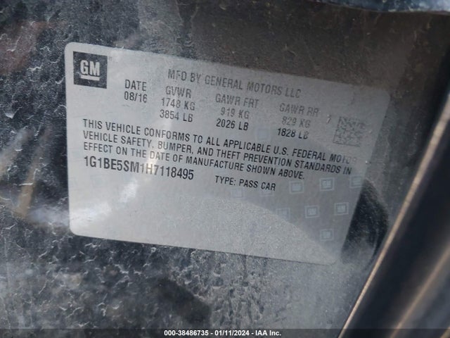 Chevrolet Cruze Lt Auto 2017 1G1BE5SM1H7118495 Image 9
