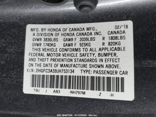 Honda CIVIC SI 2018 2HGFC3A59JH753134 Image 9