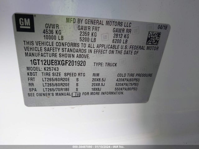 1GT12UE8XGF201920 GMC Sierra 2500hd Denali