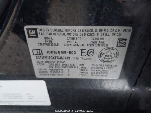 3GTU2UECXFG467419 GMC Sierra 1500 Sle