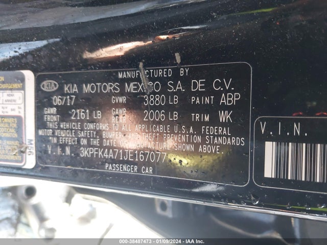 KIA FORTE LX 2018 3KPFK4A71JE167077 Image 9