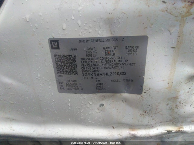 2020 CADILLAC XT5 1GYKNBR44LZ210803 Photo 8