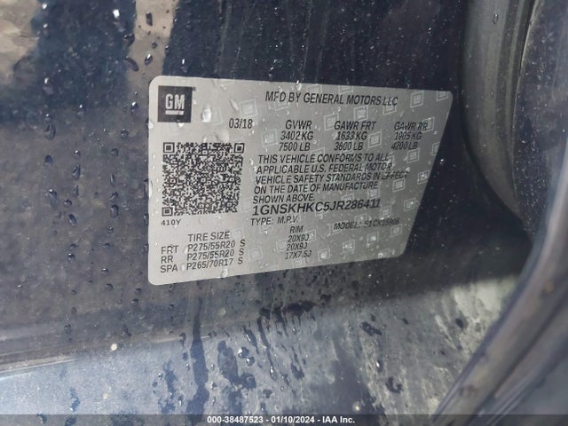 Chevrolet Suburban Lt 2018 1GNSKHKC5JR286411 Image 9