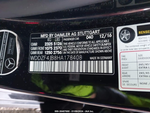 Mercedes-Benz E 300 2017 WDDZF4JB8HA178408 Image 9