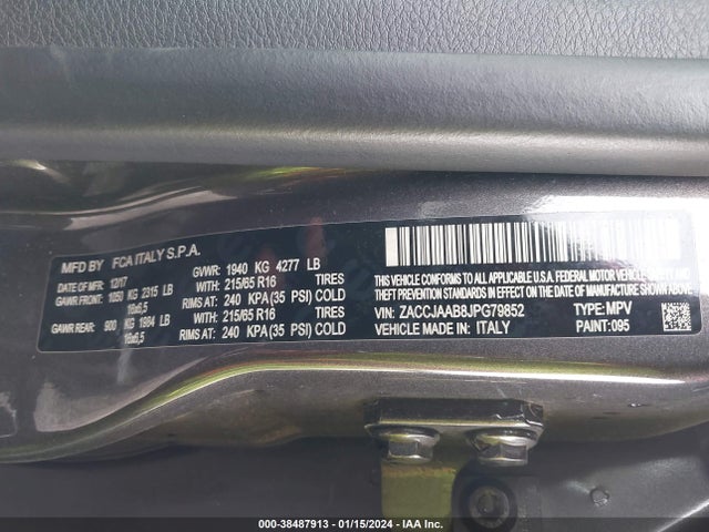 ZACCJAAB8JPG79852 Jeep Renegade Sport Fwd