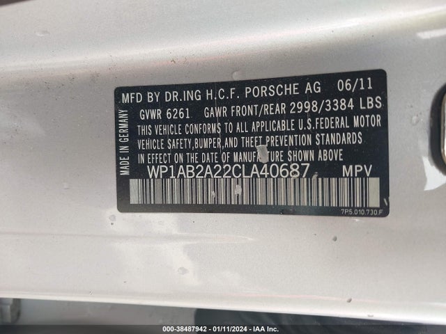 2012 PORSCHE CAYENNE WP1AB2A22CLA40687 Photo 8