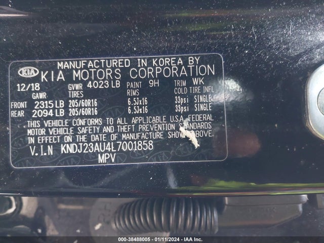 KIA SOUL S 2020 KNDJ23AU4L7001858 Image 9