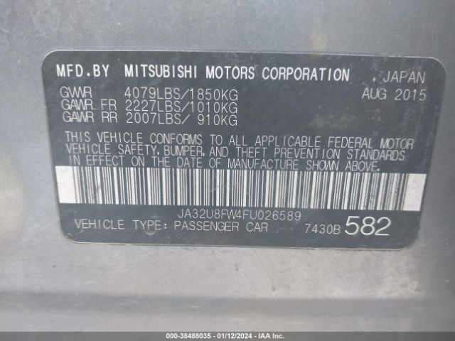 2015 MITSUBISHI LANCER JA32U8FW4FU026589 Photo 8