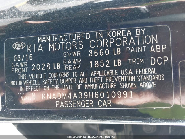 KIA RIO LX 2017 KNADM4A39H6010991 Image 9