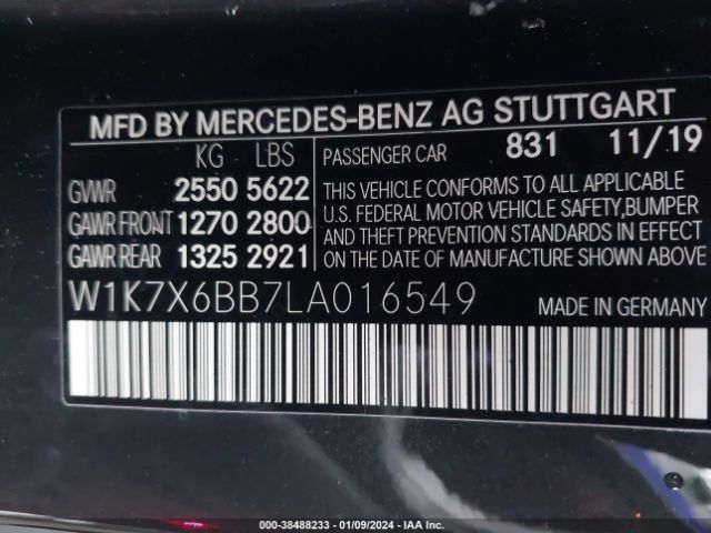 W1K7X6BB7LA016549 Mercedes-Benz Amg Gt 53 4-door Coupe