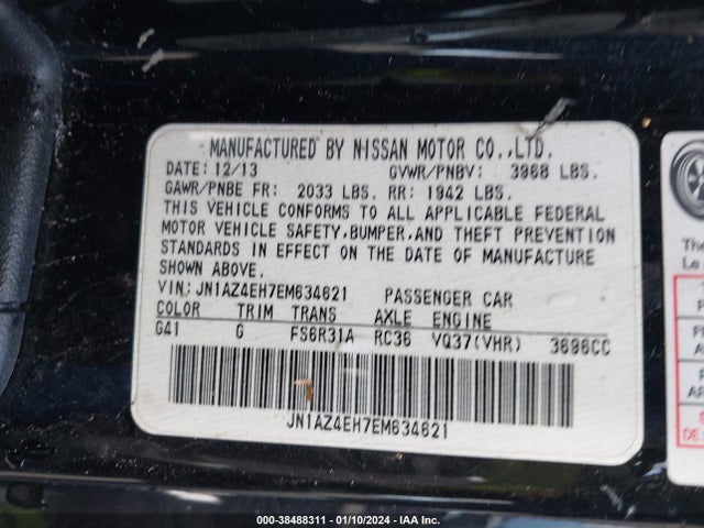 Nissan 370Z 2014 JN1AZ4EH7EM634621 Image 9