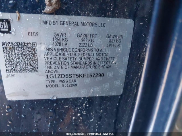 Chevrolet MALIBU LT 2019 1G1ZD5ST5KF157290 Image 9