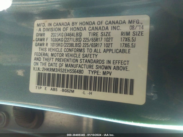 Honda CR-V EX 2014 2HKRM3H52EH556480 Image 9