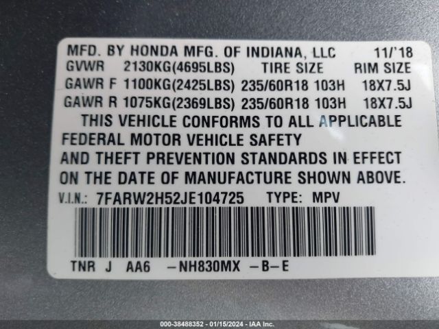 7FARW2H52JE104725 Honda CR-V EX