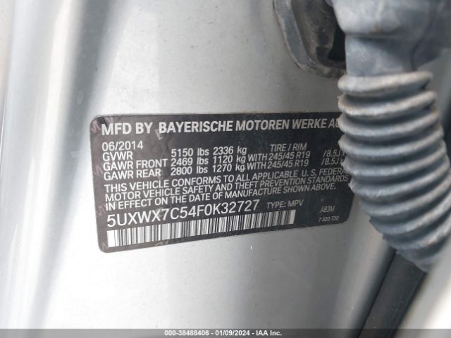 5UXWX7C54F0K32727 BMW X3 Xdrive35i