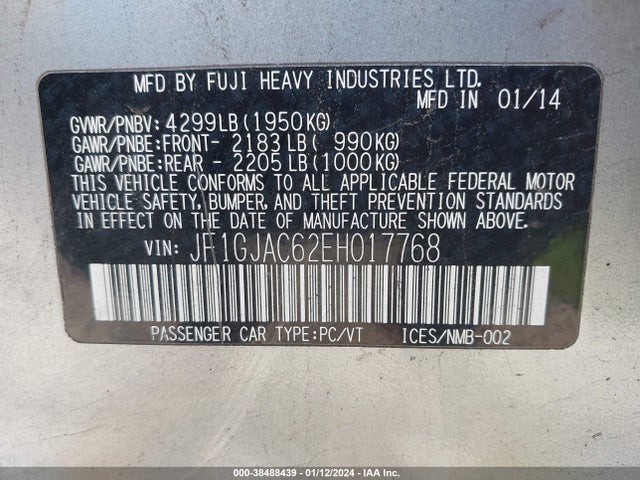 Subaru Impreza 2.0i Premium 2014 JF1GJAC62EH017768 Image 9