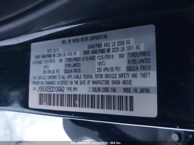 2013 MAZDA CX-5 GRAND TOURING VIN: JM3KE4DE5D0104942