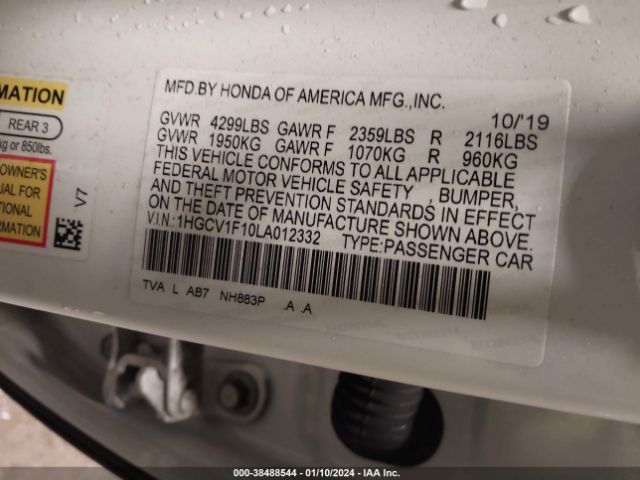 1HGCV1F10LA012332 Honda ACCORD LX