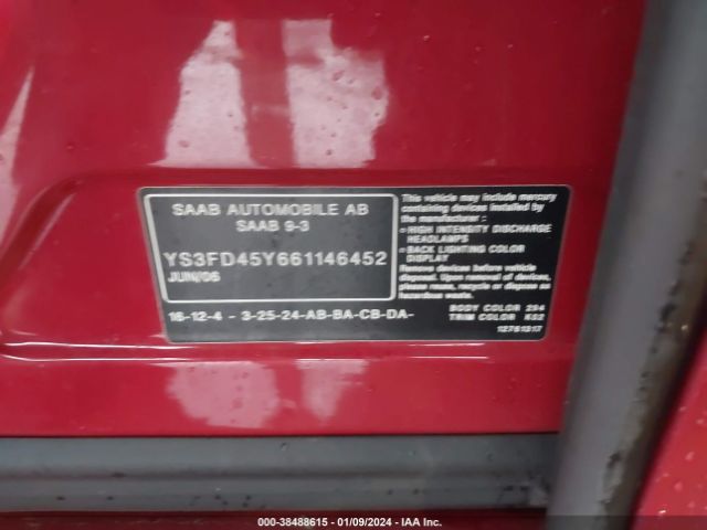 2006 SAAB 9-3 YS3FD45Y661146452 Photo 8