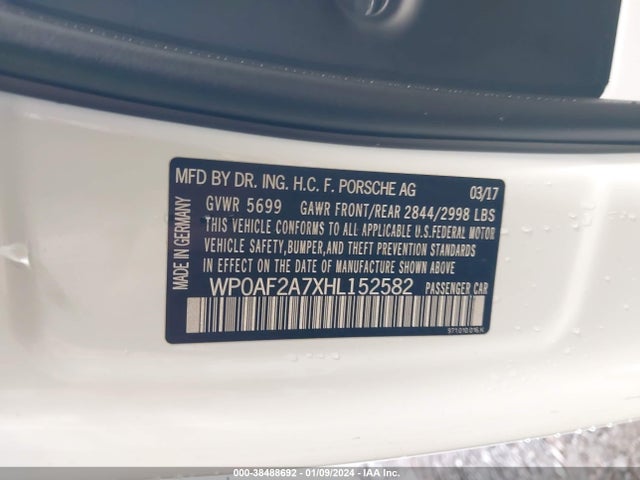 2017 PORSCHE PANAMERA WP0AF2A7XHL152582 Photo 8