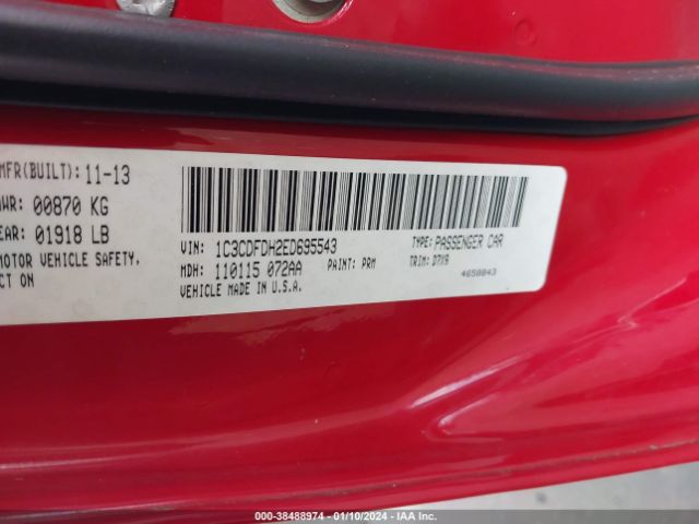 1C3CDFDH2ED695543 Dodge Dart Aero