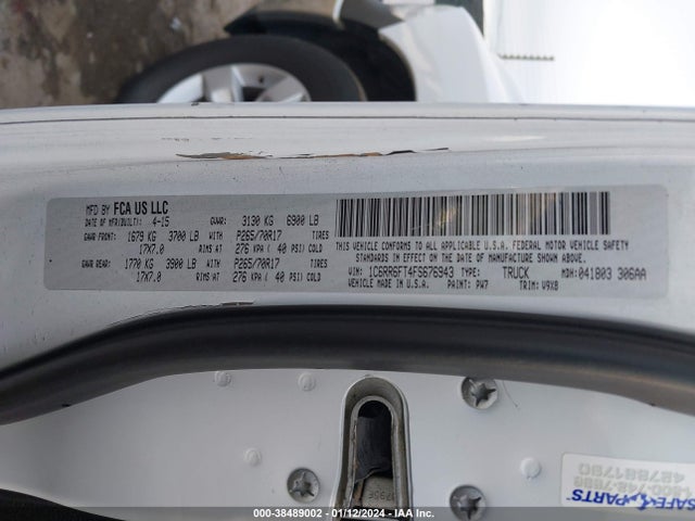 RAM 1500 Tradesman 2015 1C6RR6FT4FS676943 Image 9