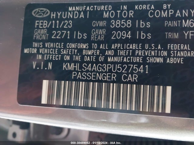 Hyundai ELANTRA SEL 2023 KMHLS4AG3PU527541 Image 9