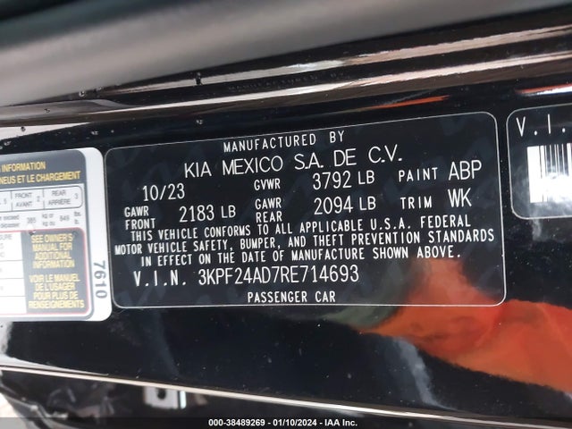 KIA Forte Lxs 2024 3KPF24AD7RE714693 Image 9
