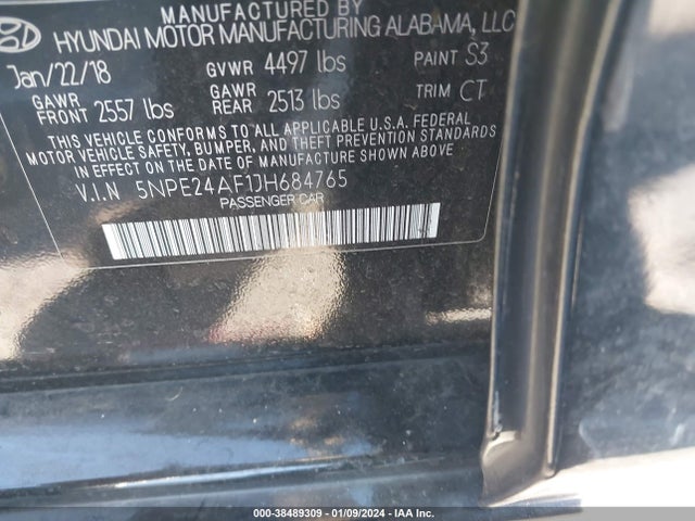 Hyundai SONATA SE 2018 5NPE24AF1JH684765 Image 9