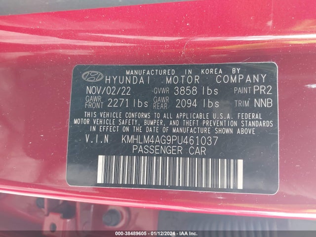 Hyundai ELANTRA SEL 2023 KMHLM4AG9PU461037 Image 9