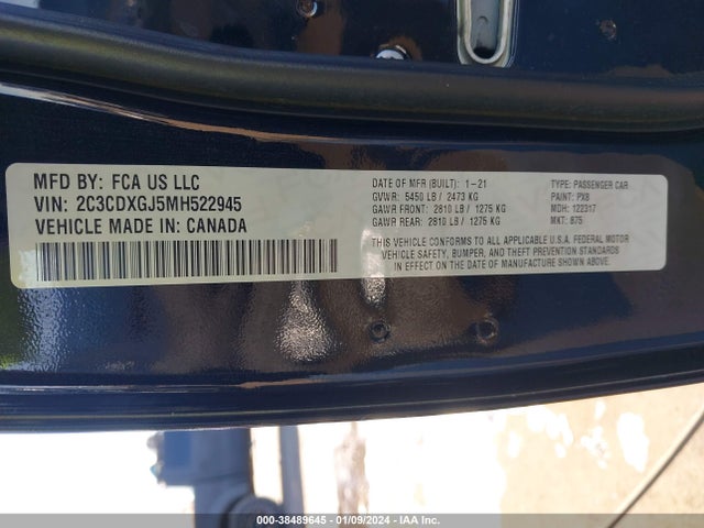 2C3CDXGJ5MH522945 Dodge Charger