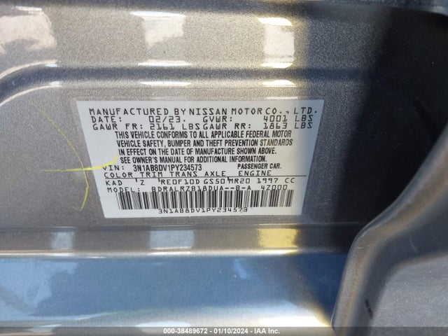 2023 NISSAN SENTRA SR XTRONIC CVT VIN: 3N1AB8DV1PY234573