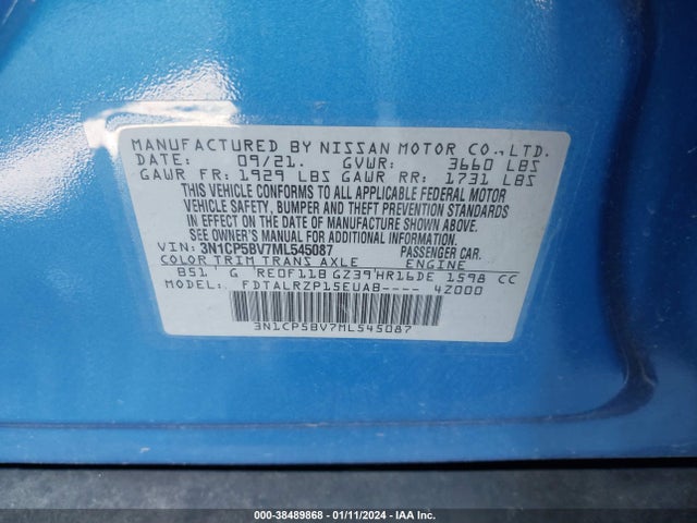 Nissan Kicks S Xtronic Cvt 2021 3N1CP5BV7ML545087 Image 9