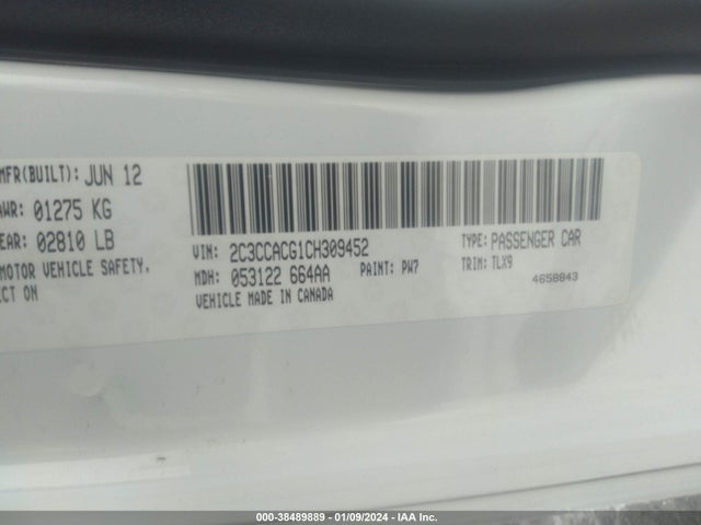 2012 CHRYSLER 300 LIMITED VIN: 2C3CCACG1CH309452