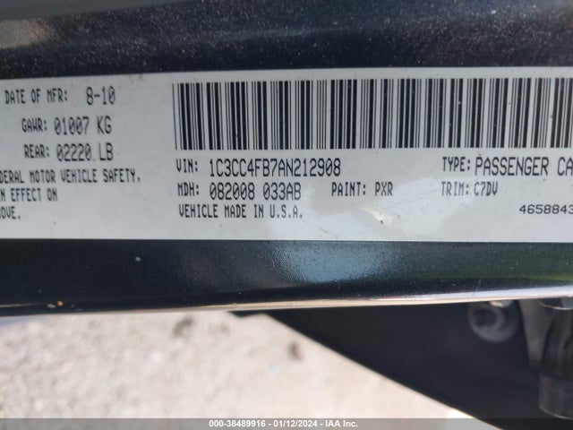 2010 CHRYSLER SEBRING TOURING VIN: 1C3CC4FB7AN212908