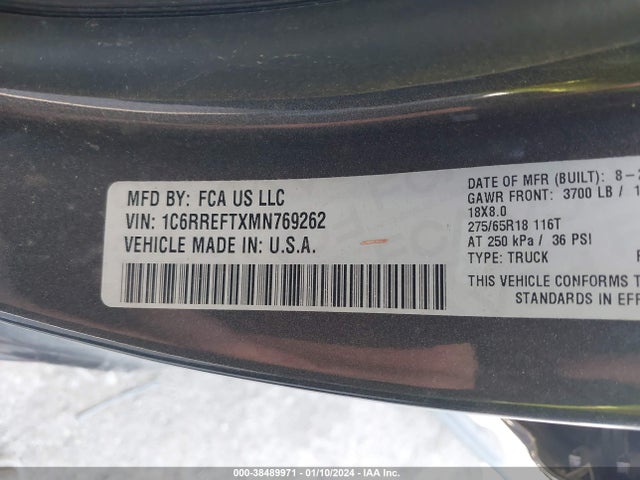 1C6RREFTXMN769262 RAM 1500