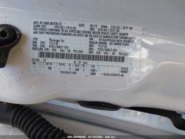 2013 FORD C-MAX HYBRID SE VIN: 1FADP5AU4DL554812