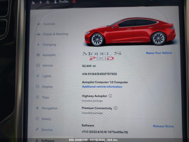5YJSA1E45GF157302 Tesla MODEL S