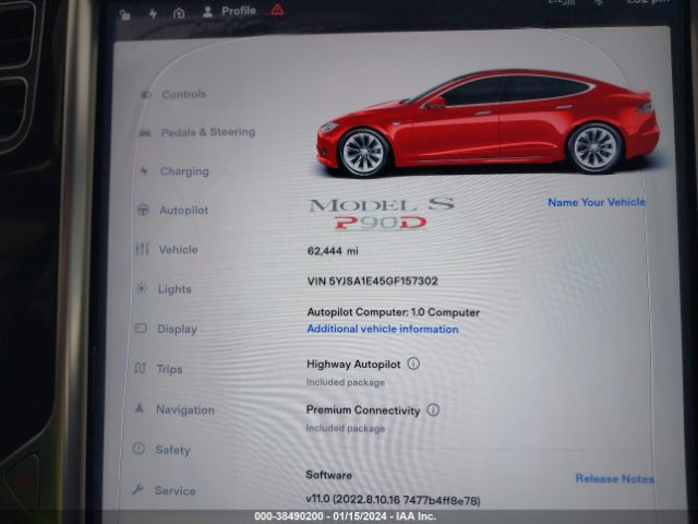 5YJSA1E45GF157302 Tesla MODEL S