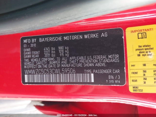 2012 MINI COOPER S COUNTRYMAN WMWZC5C53CWL59506 Photo 8