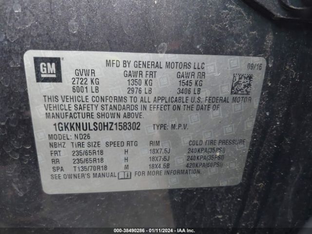 1GKKNULS0HZ158302 GMC Acadia Slt-1