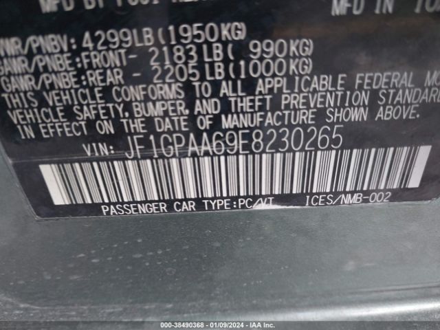 JF1GPAA69E8230265 Subaru Impreza 2.0i